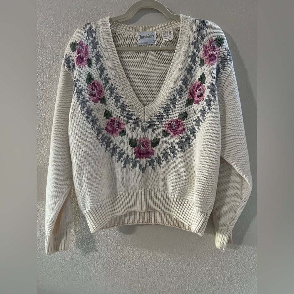 Vintage Jantzen Embroidered by Hand Sweater